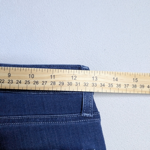 Paige Jacqueline Straight Jeans Womens 26 Blue Stretch 26" Inseam Frayed Hem - Picture 6 of 8